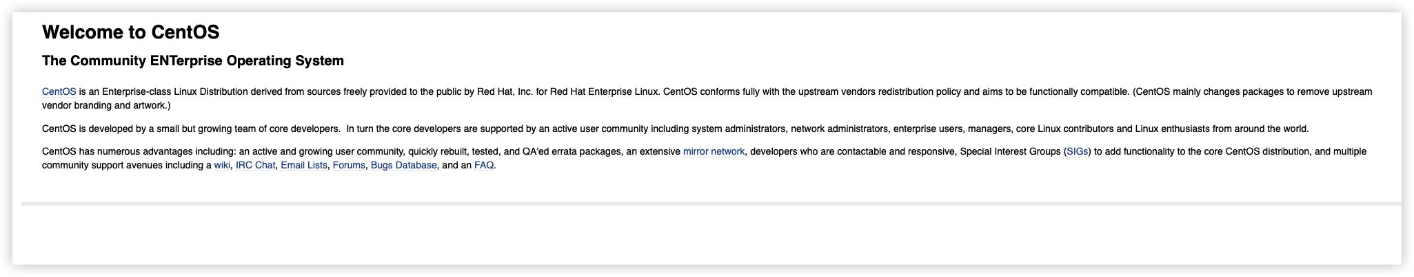 Welcome to CentOS